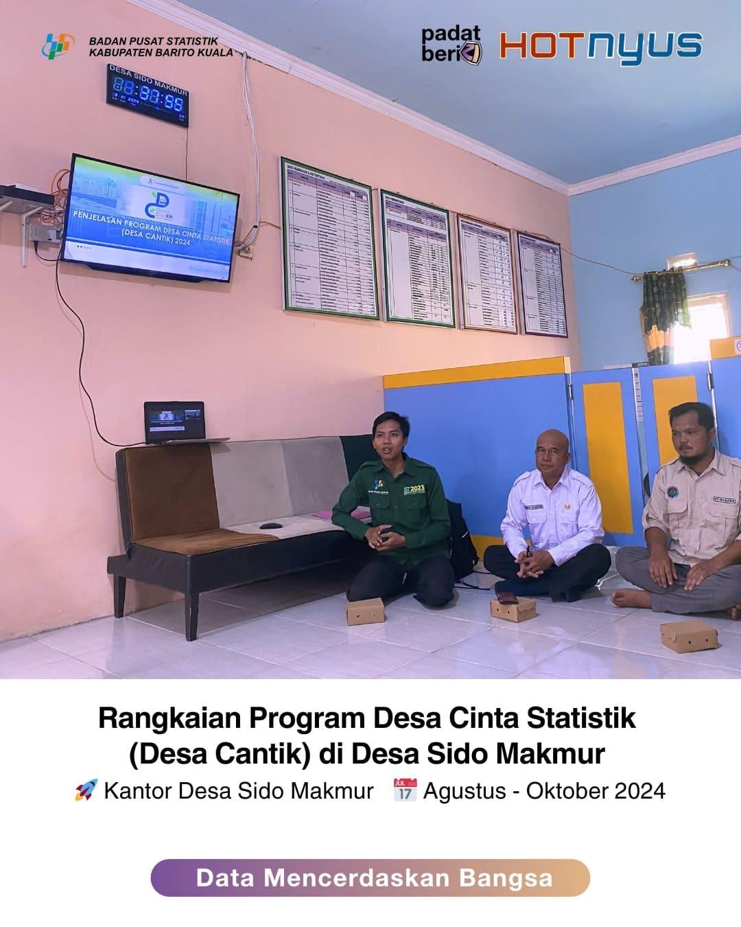 Program Desa Cinta Statistik (Desa Cantik) Tahun 2024 di Desa Sido Makmur Telah Selesai Dilaksanakan