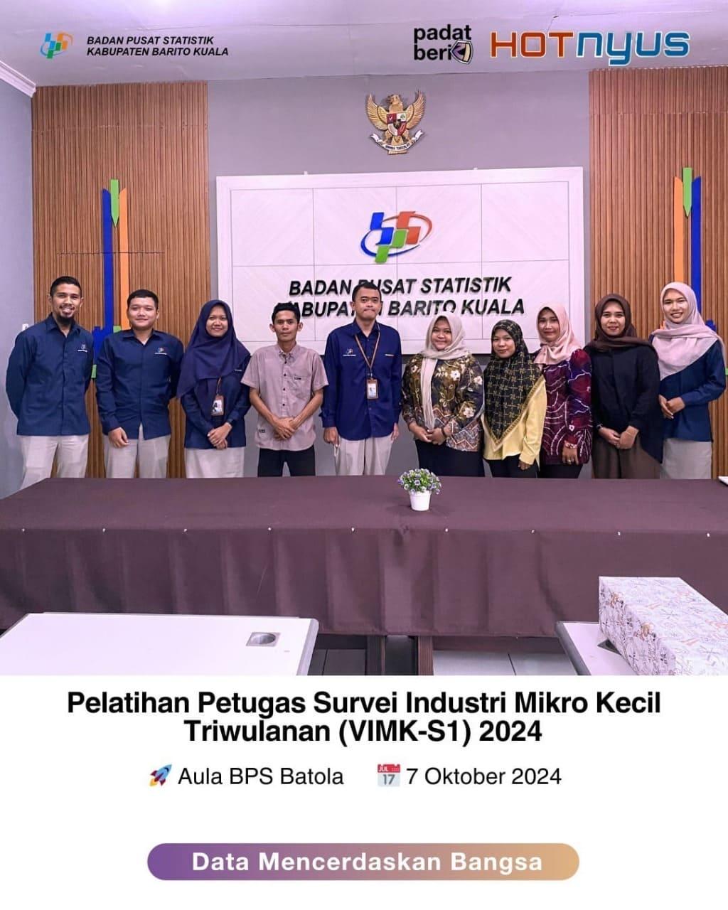 Pelaksanaan Pelatihan Survei Industri Mikro Kecil Triwulanan (VIMK-S1) 2024