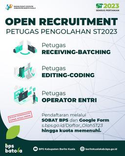 Open Recruitment of 2023 Agricultural Census Processing Officers